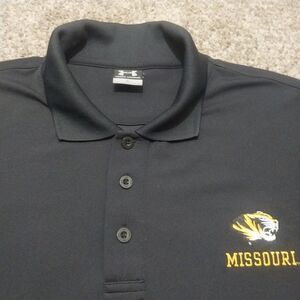 Under Armour Missouri Tigers Polo Shirt Men’s XL Black Stretch NCAA Mizzou Golf